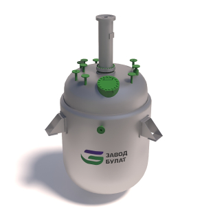 Цельносварной аппарат с эллиптическим днищем и крышкой, мешалкой и рубашкой