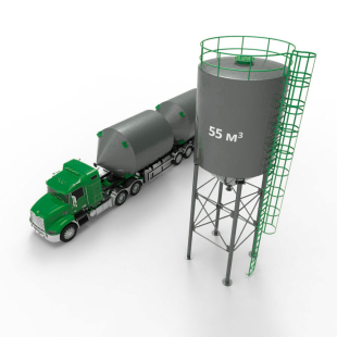 Силос 55 м3 (72 тонны) с конусным дном